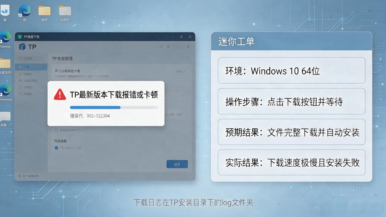 TP最新版本下载报错或卡顿？这样写反馈对方才能快速处理