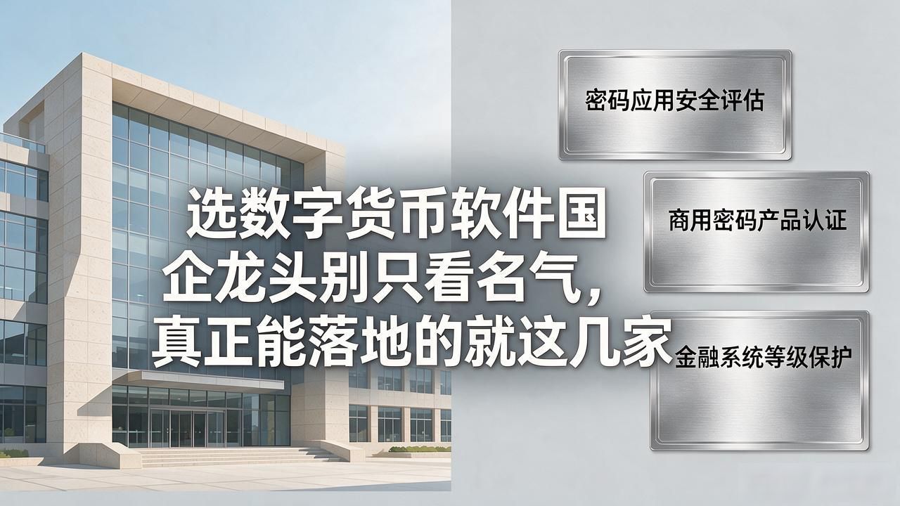选数字货币软件国企龙头别只看名气，真正能落地的就这几家