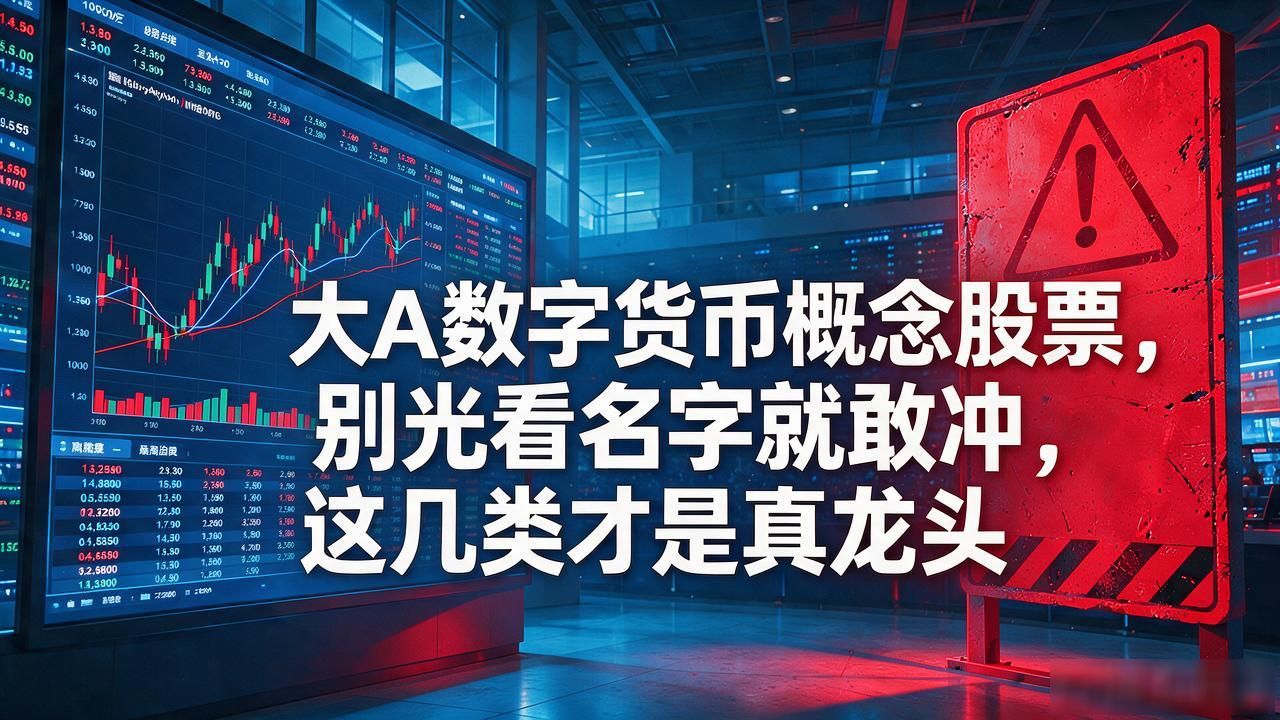 大A数字货币概念股票，别光看名字就敢冲，这几类才是真龙头