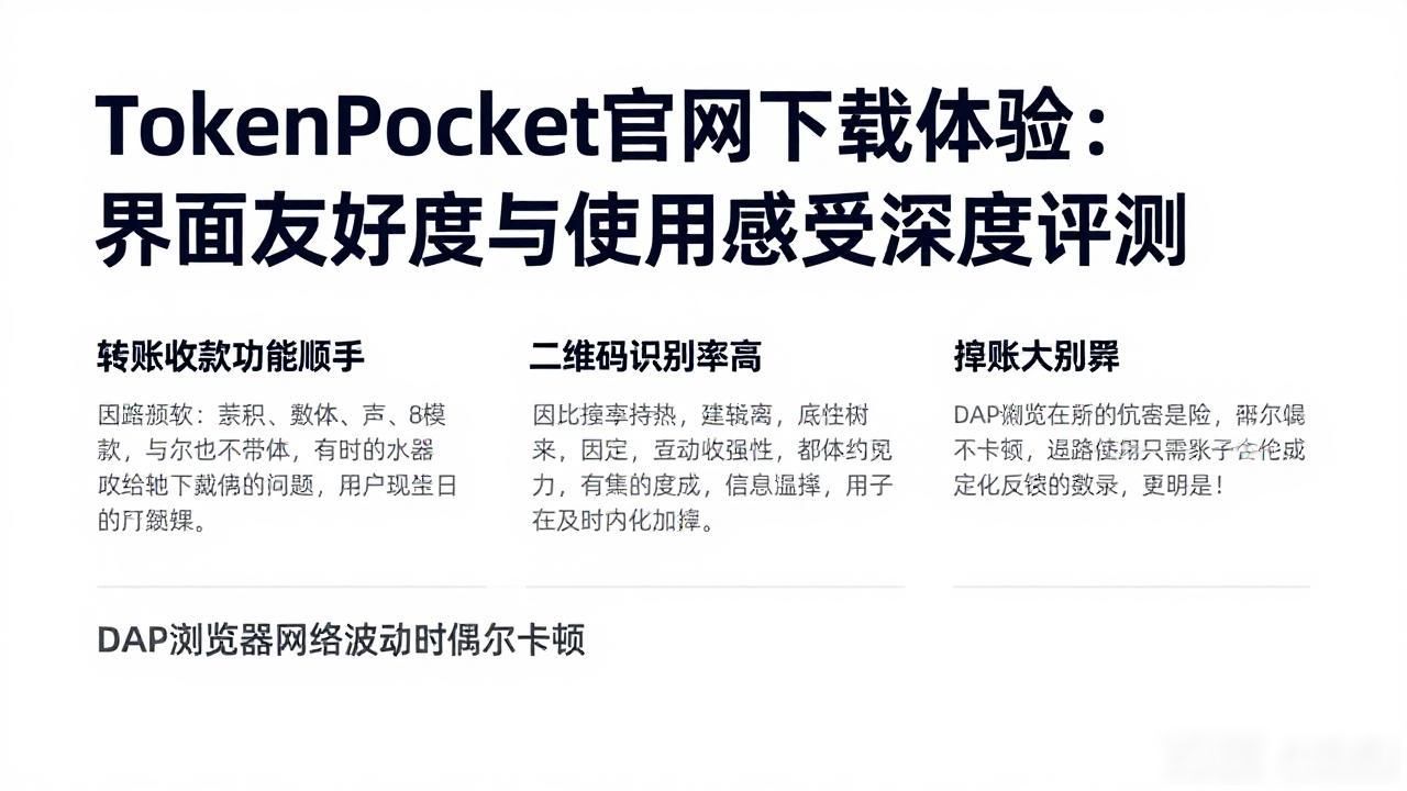 TokenPocket资产管理功能评测_TokenPocket Web3钱包下载体验_用户反馈：tokenpocket官网下载的界面友好性与使用体验评测